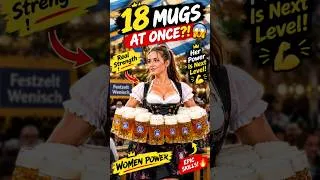 Thumbnail: 18 Heavy Mugs at Once?! Her Strength Is Incredible! 😳💪 #shorts #explore #trendingshorts