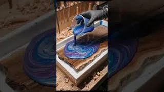 Thumbnail: “Turning a broken wood slab into pure art ✨” #epoxyresin #satisfying #diy  #shorts