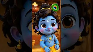 Thumbnail: बाल गोपाल की माखन मस्ती | Little Krishna Song #youtubeshorts #cartoon #animation