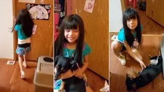 Thumbnail: Little girl is overwhelmed with joy when she comes home from school to find her long lost Dachshund