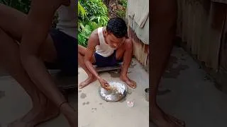 Thumbnail: Village Boy Eating Rice & Desi Recipe 🍽️#shorts