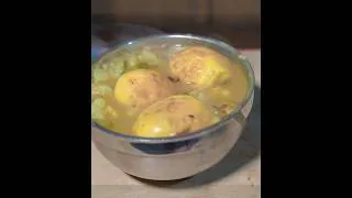 Thumbnail: Fry egg and potato mix curry recipe cooking and eating ￼in village kitchen ￼