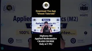 Thumbnail: Diploma M2 Revision CRASH Course  | Vineet Tutorials | Applied Mathematics Revision