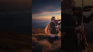 Thumbnail: Sorrowful Violin Whispers Beneath Stormy Skies, Painting Dreams of Lost Horizons