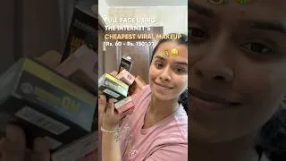 Thumbnail: I Tried the Internet’s Cheapest Viral Makeup 😳 | Full Face Under ₹150