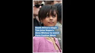 Thumbnail: South Africa’s singer Tyla joins Vogue’s Anna Wintour to watch Paris Fashion Week