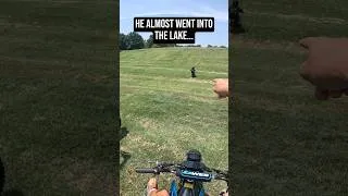 Thumbnail: His E-Bike almost went into the Lake... #ebike #surron #funny #fyp #viral #bikelife