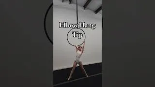 Thumbnail: Elbow hang tip for beginners: Don't hang onto your wrist with your free hand! #circus #aerialhoop