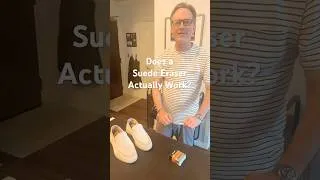 Thumbnail: Do suede erasers actually work? 😱 #cleaning #suede #shorts