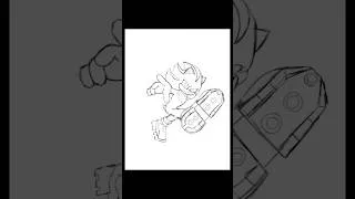 Thumbnail: Shadow Kick time lapse! #shorts #drawingtimelapse #shadowthehedgehog #art