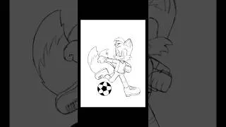 Thumbnail: Sporty Tails time lapse! #shorts #drawingtimelapse #milestailsprower #soccer