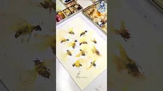 Thumbnail: Don’t BEE Perfect! 🐝✨  Watercolor Honeybee #painting #watercolor #honeybee #artshorts #artist