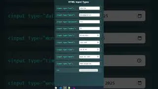 Thumbnail: All HTML Input Types