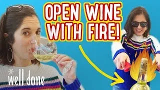 Thumbnail: How to Open a Wine Bottle with a Lighter | No Corkscrew Wine Hack | Well Done