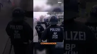 Thumbnail: GERMAN POLICE TACTICS: Controlling violating masses - very quick, very effective water canon