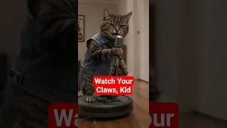 Thumbnail: AC/DC... but with CATS on Roombas! 🐱⚡ #Shorts