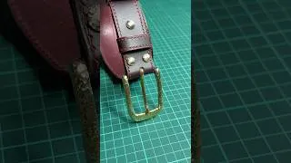 Thumbnail: Leather belt Vinous by #wildleathercraft
