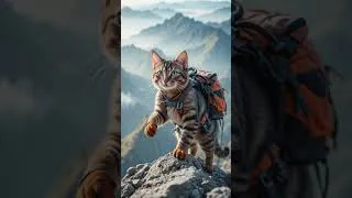 Thumbnail: 🏔️🐱 Brave Cat Climbs a Mountain… Then Falls! Now in the Hospital! 🏥💔 #cattales #catcute #cutecat