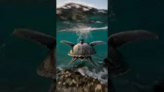 Thumbnail: I Put a Camera on a Sea Turtle… This Was Underwater #shorts