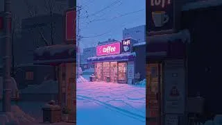 Thumbnail: Snowy Lofi Coffee Shop on a Calm Winter Evening ❄️ Soft Chill Beats for Study, Work & Relax