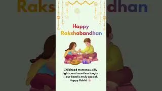 Thumbnail: Happy Rakshabandhan Dear Sister/Brother #happyrakshabandhan #rakhi#rakhispecial#brothersister #short