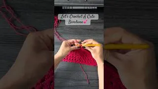Thumbnail: EASY Crochet Tutorial❤️ #crochet #easycrochettutorial #crochetforbeginners #crochetbandana