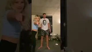 Thumbnail: Witney Carson and Carson McAllister practicing dance trick #DWTS #Dance #Shorts