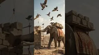 Thumbnail: The Miraculous Construction: How the Kaaba Was Built with Elephant & Ababil Birds! 🐘🕊️🕋 #shorts#ai