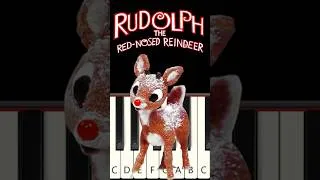Thumbnail: 🎅 Rudolph the Red-Nosed Reindeer – Very Easy Piano Tutorial (Shorts)
