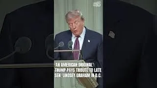 Thumbnail: 'An American original': President Trump spoke at the funeral service for Sen. Lindsey Graham in D.C.