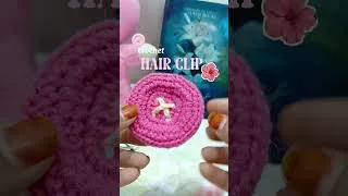 Thumbnail: crochet hair clip 🧶🍀💗 #crochet #handmadeseller #beginnercrochet