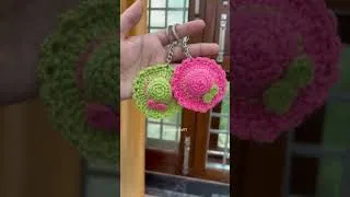 Thumbnail: just a little something to keep your keys looking hooked 🤠💚🩷#crochet #handmadeseller #diy #keychain