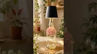 Thumbnail: DIY Glass Bottle Flower Lamp | Beautiful Upcycling Idea #shorts #shortsfeed #diy #creative #art