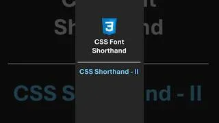 Thumbnail: CSS Font Shorthand