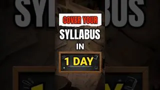 Thumbnail: How to cover syllabus in one day 🔥 | Watch 1 Day Before EXAM | Board exam 2027
