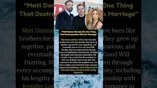 Thumbnail: Matt Damon Reveals the One Thing That Destroyed Ben Affleck's Marriage #actor