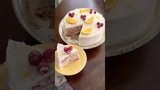 Thumbnail: raspberry lemon cake recipe & step by step on my channel 🍋🍰 #easybaking #easyrecipe