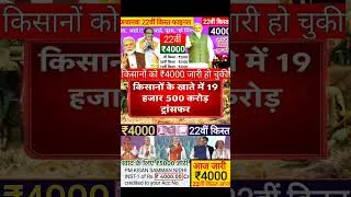 Thumbnail: आज ₹4000 की 22वीं किस्त डेट फाइनल // pm kisan samman nidhi yojana 22th installment