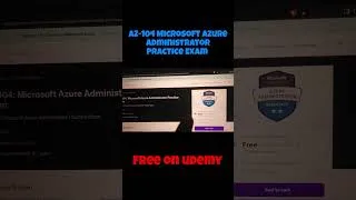 Thumbnail: AZ-104 Microsoft Azure Administrator Practice Exam free on udemy