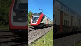 Thumbnail: SBB Twindexx with 16 Coaches Passing Through Rupperswil #shorts #train #trendingshorts #railway